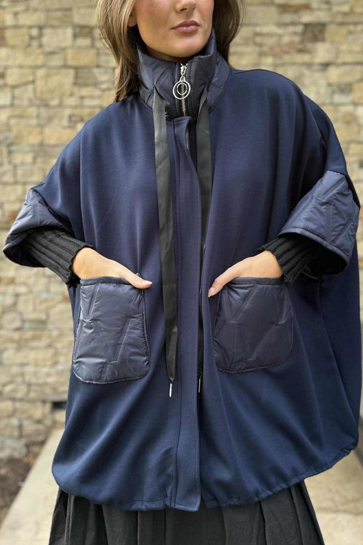 Soft Tech Jersey Puff Jacket Navy